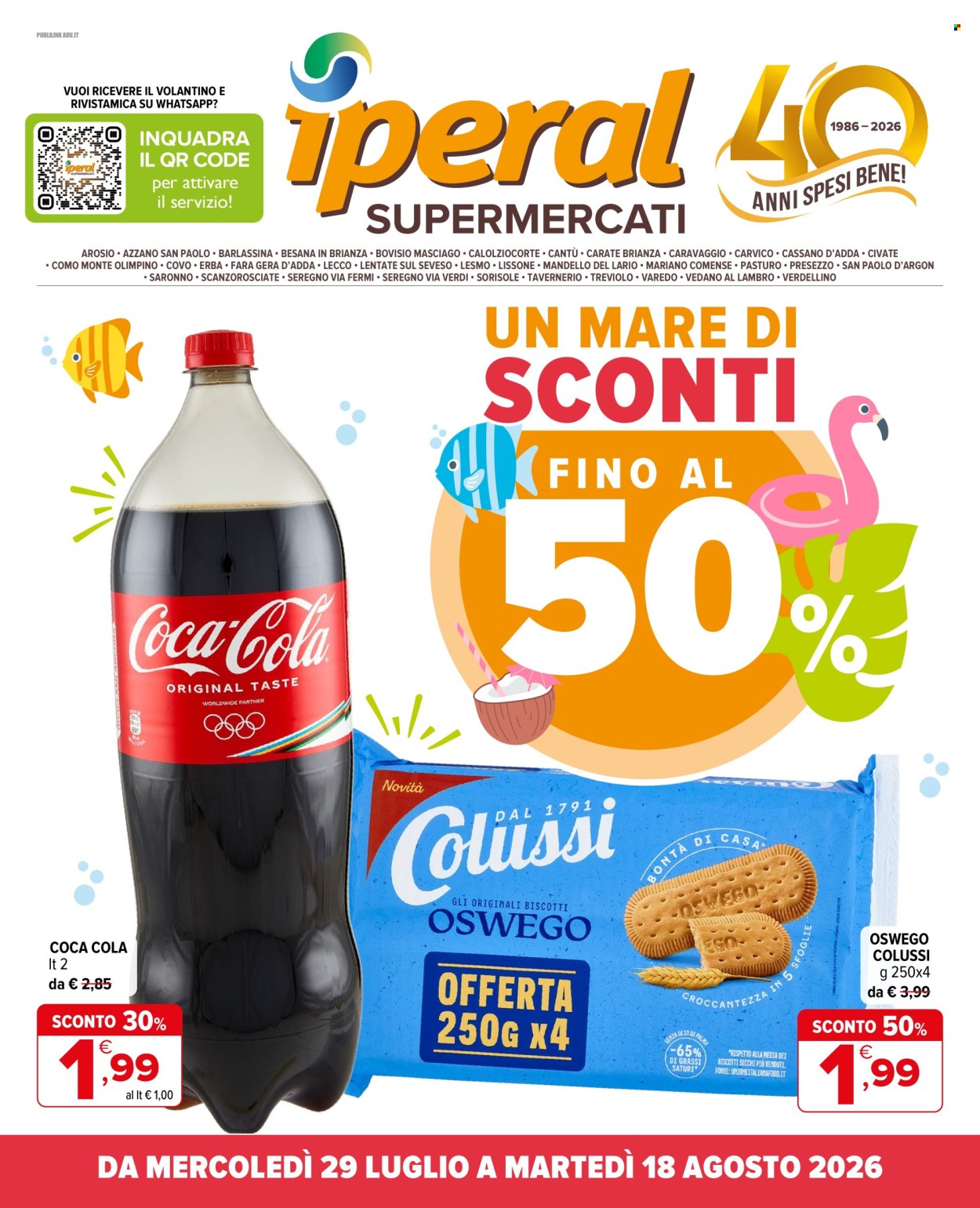 Volantino Iperal - 29/7/2026 - 18/8/2026. Pagina 1