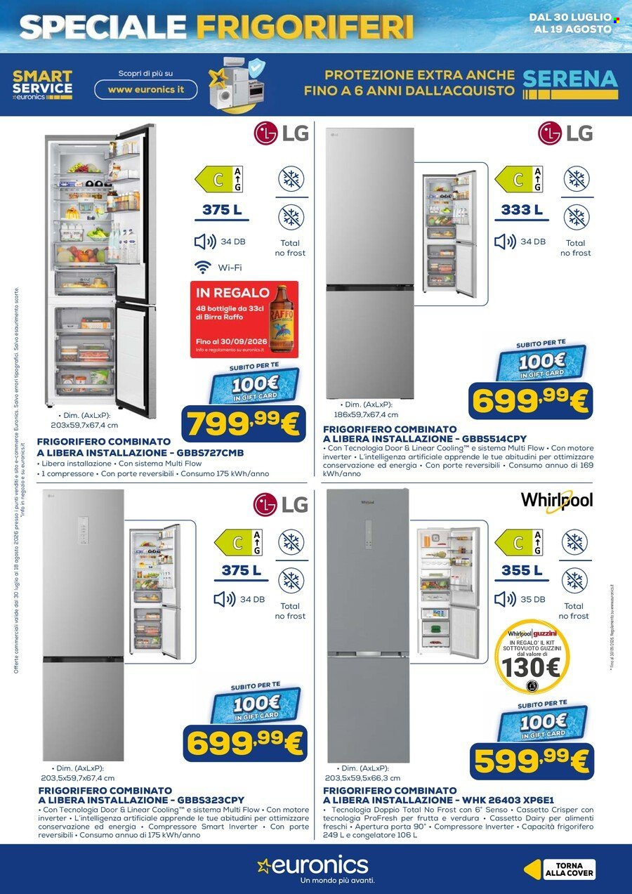 Volantino Euronics - 30/7/2026 - 19/8/2026. Pagina 7