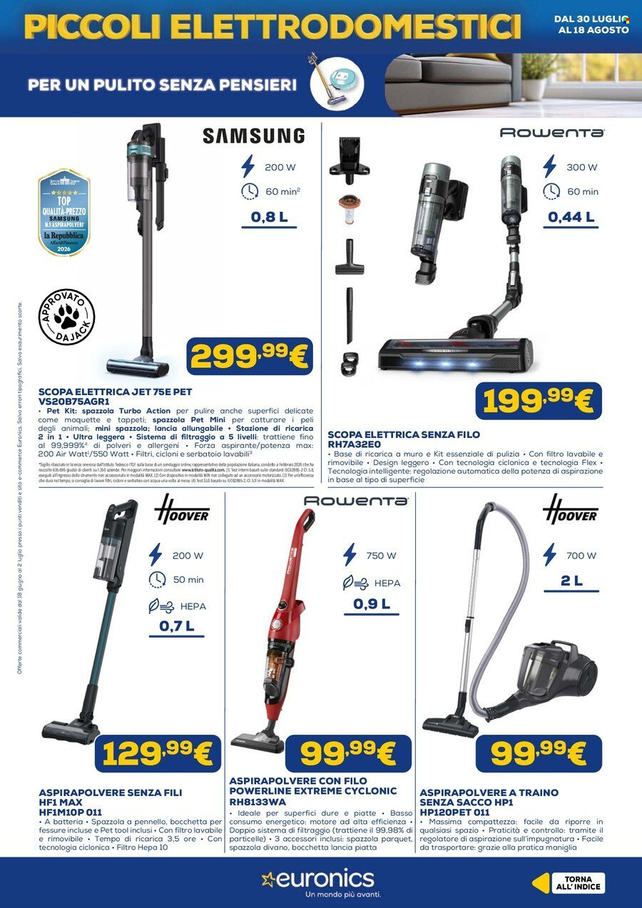Volantino Euronics - 30/7/2026 - 19/8/2026. Pagina 5