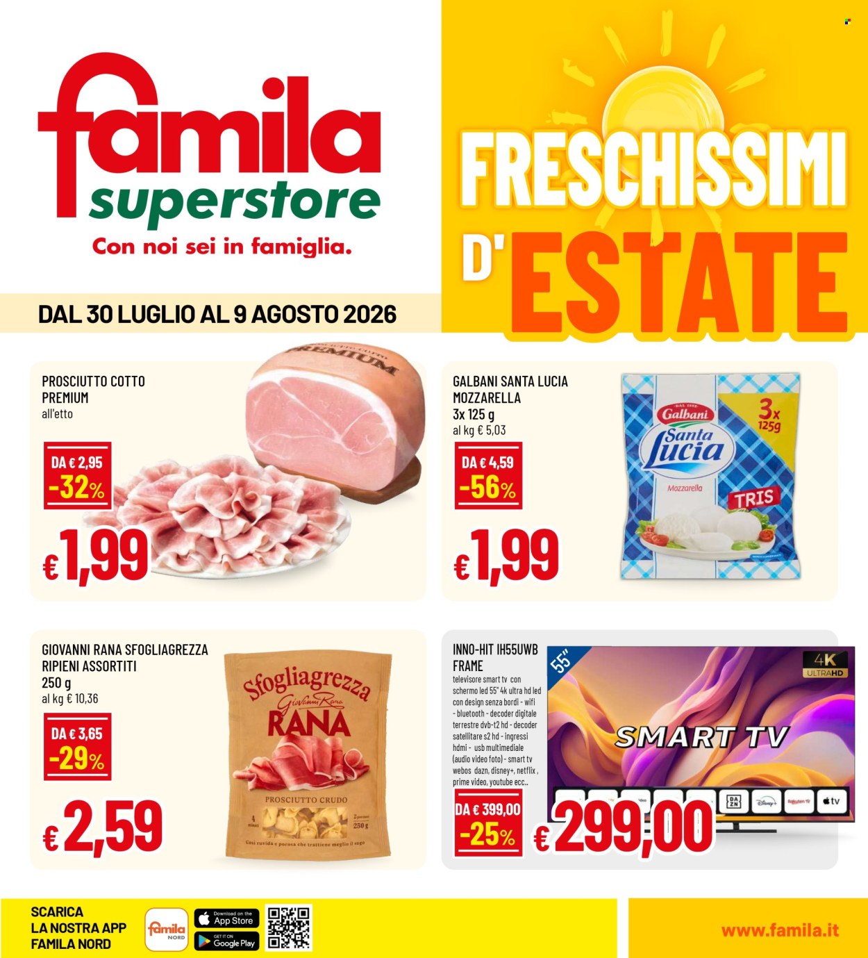 Volantino Famila - 30/7/2026 - 9/8/2026. Pagina 1
