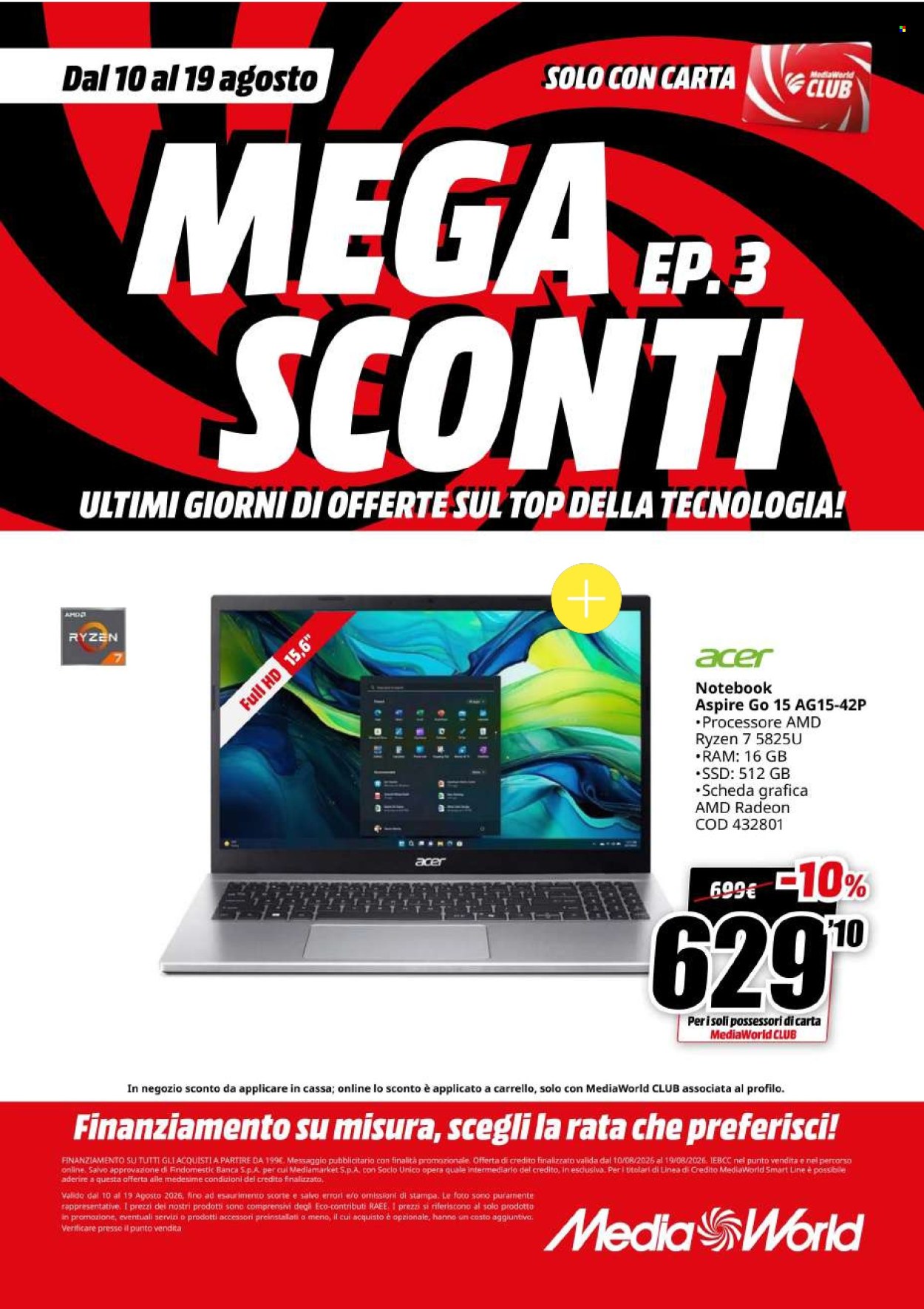 Volantino MediaWorld - 10/8/2026 - 19/8/2026. Pagina 13