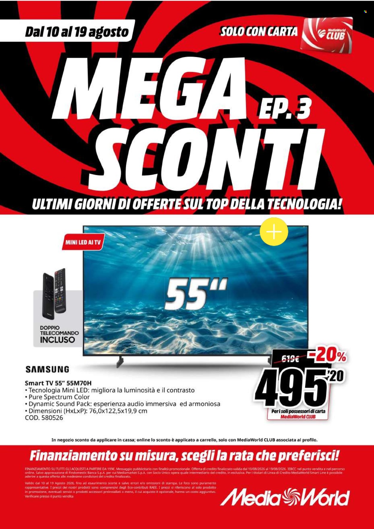 Volantino MediaWorld - 10/8/2026 - 19/8/2026. Pagina 26