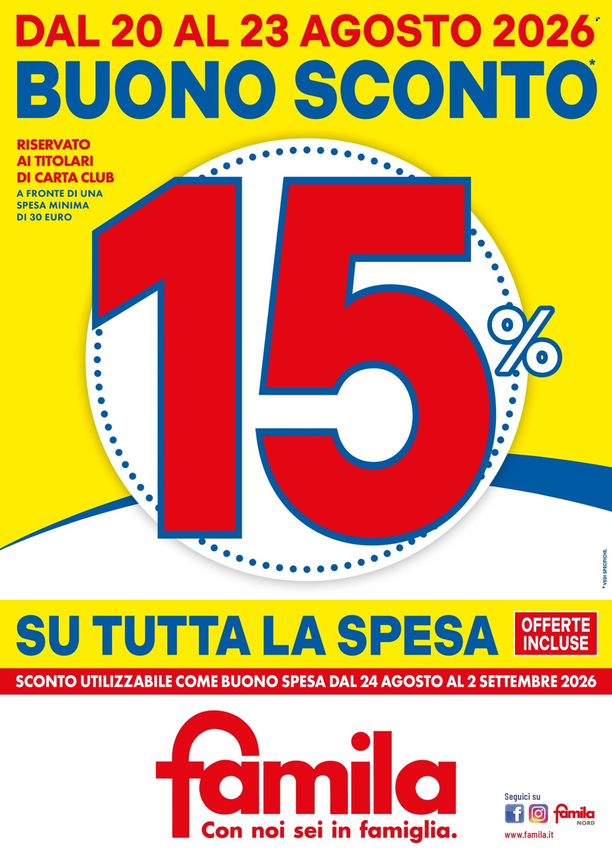 Volantino Famila - 20/8/2026 - 23/8/2026. Pagina 1