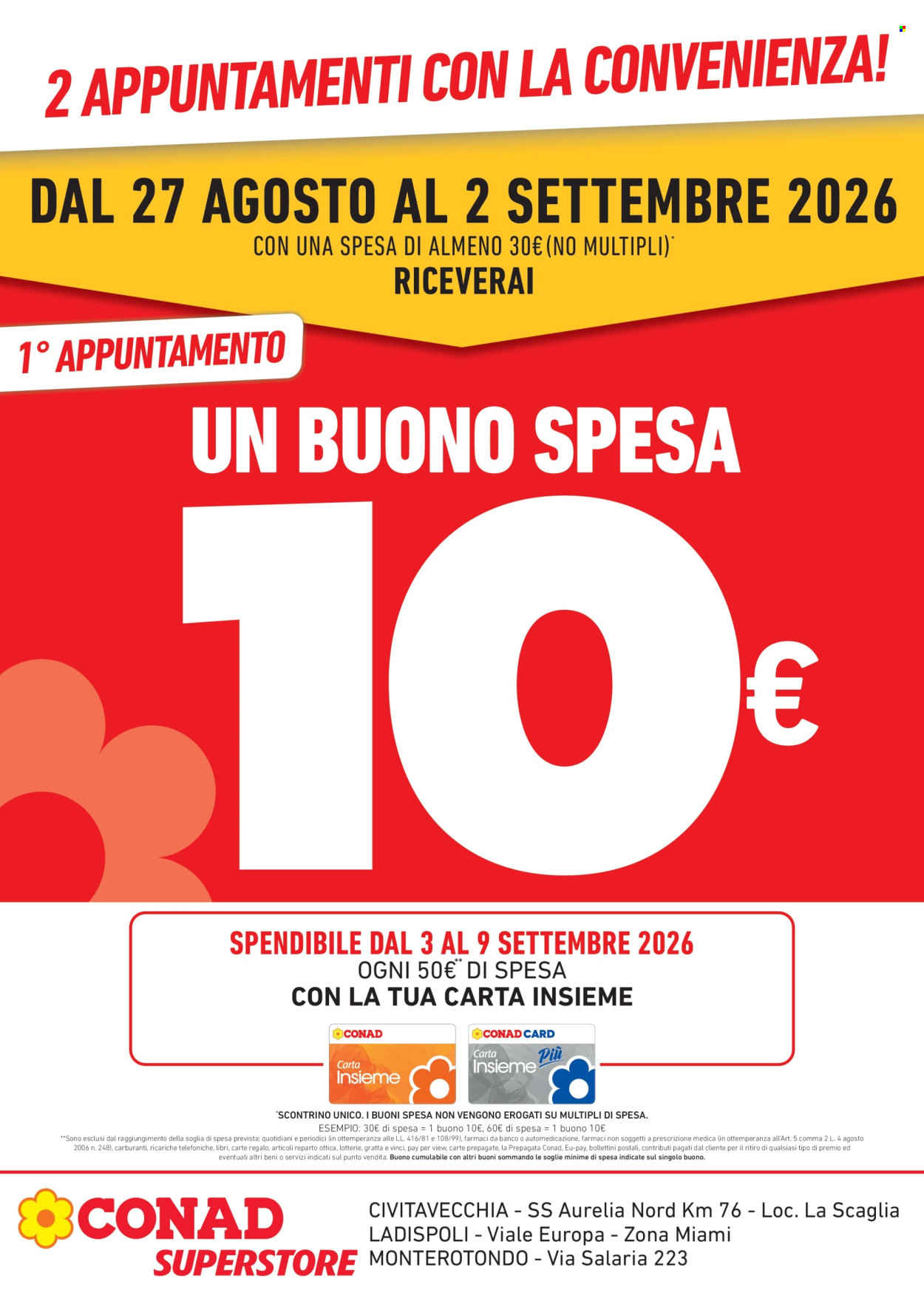 Volantino Conad Superstore - 27/8/2026 - 9/9/2026. Pagina 1