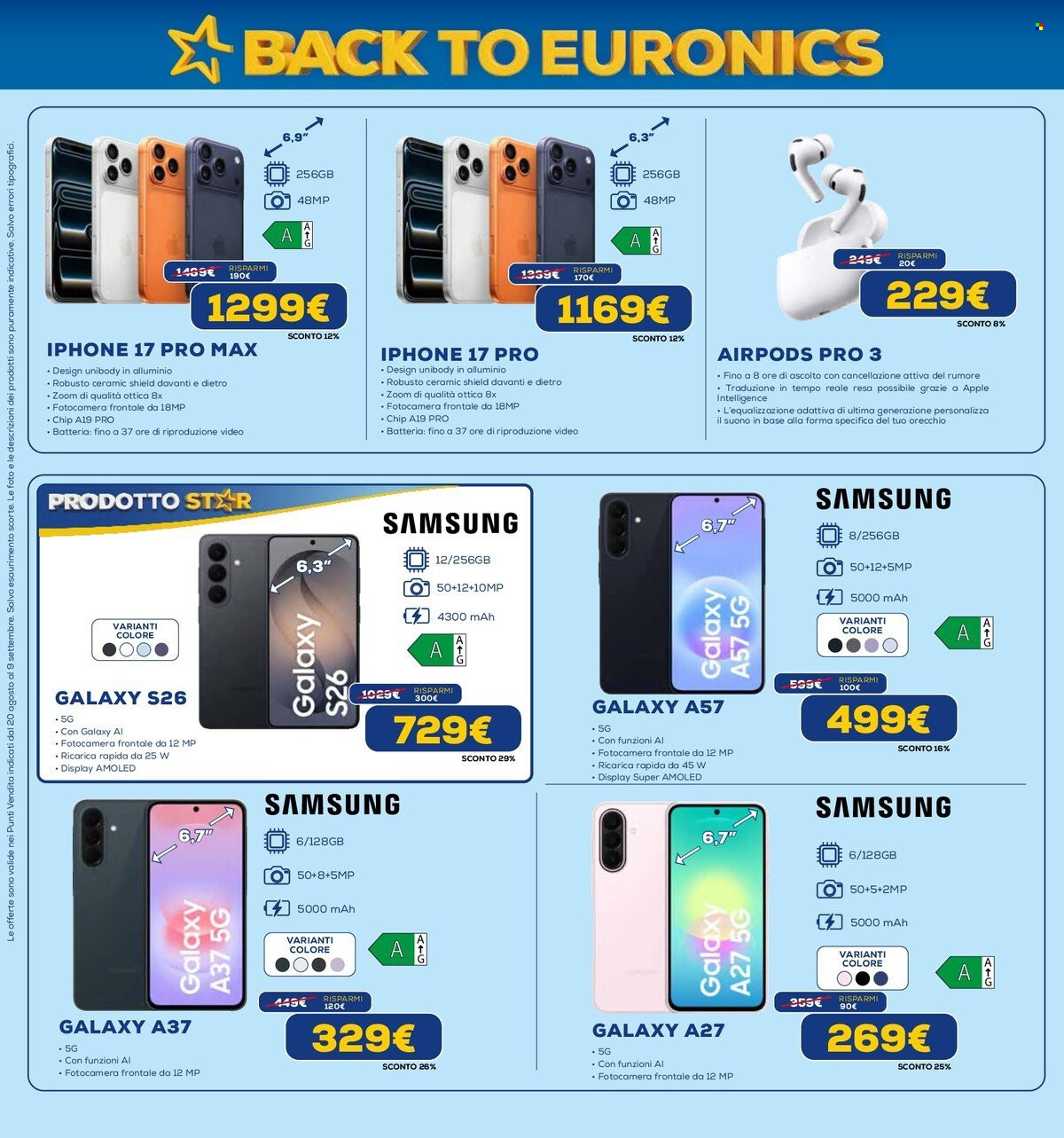 Volantino Euronics - 20/8/2026 - 9/9/2026. Pagina 4