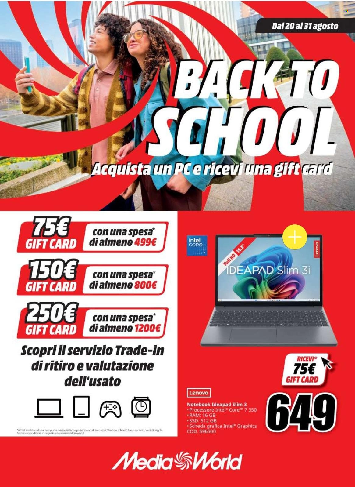 Volantino MediaWorld - 20/8/2026 - 31/8/2026. Pagina 1