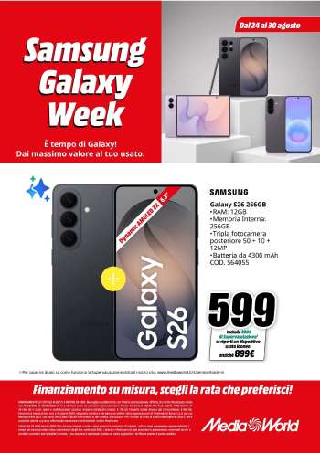 Volantino MediaWorld - 24/8/2026 - 30/8/2026.