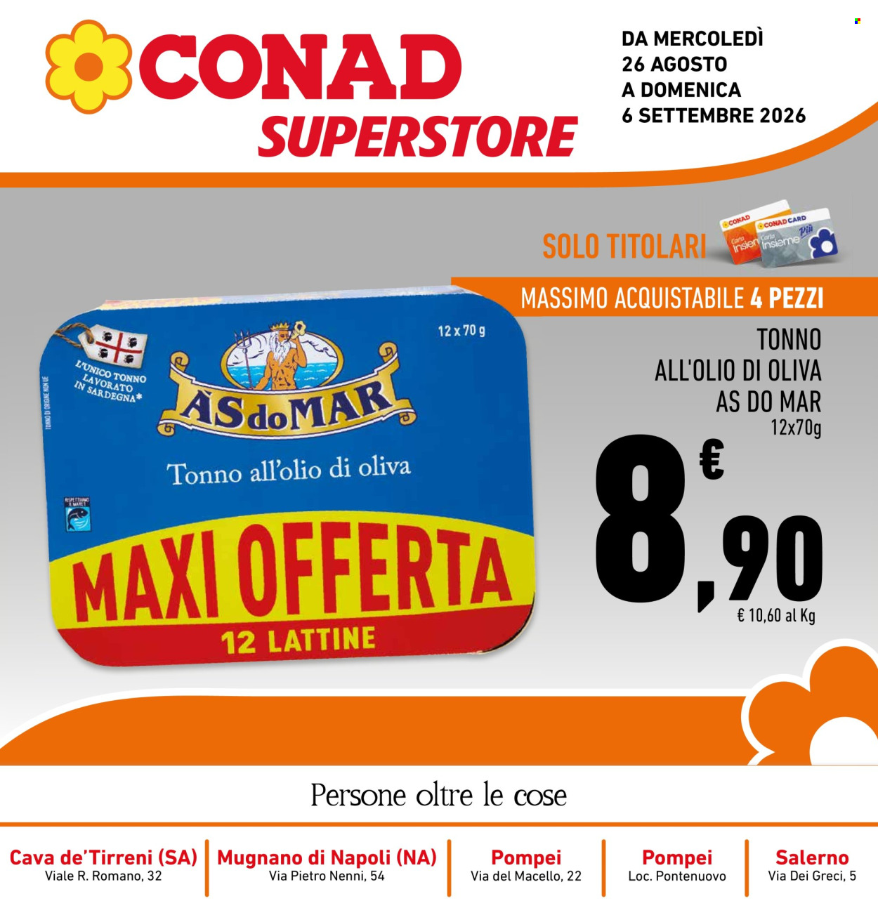Volantino Conad Superstore - 26/8/2026 - 6/9/2026. Pagina 1