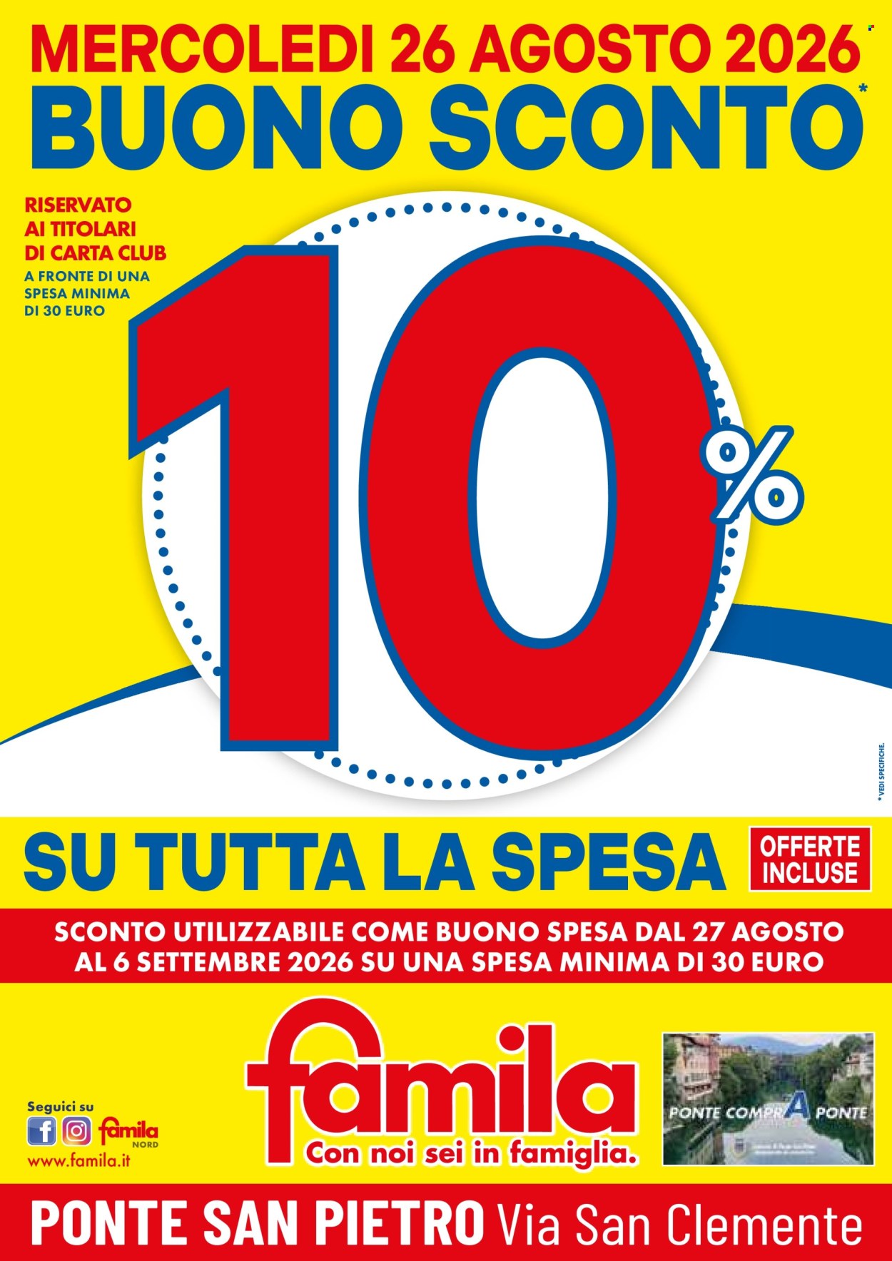 Volantino Famila - 26/8/2026 - 26/8/2026. Pagina 1