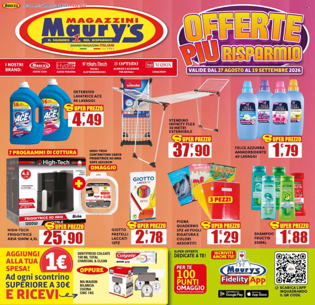 Volantino Maury's - 27/8/2026 - 19/9/2026. Pagina 1