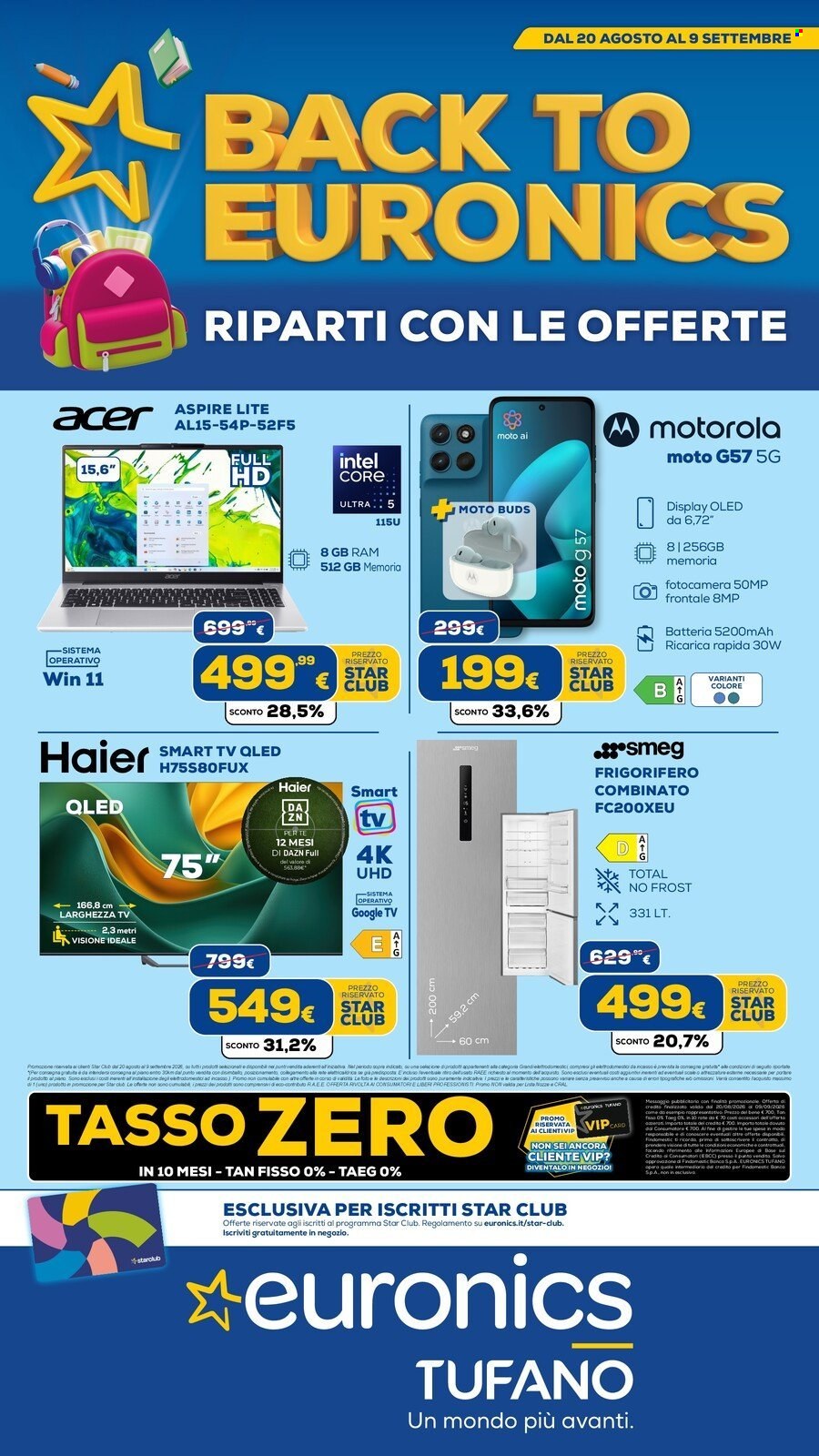 Volantino Euronics - 20/8/2026 - 9/9/2026. Pagina 1