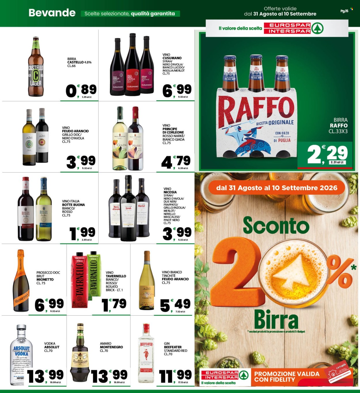 Volantino Eurospar - 31/8/2026 - 10/9/2026. Pagina 15