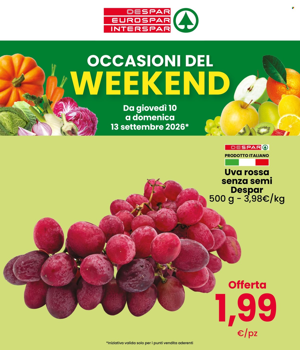 Volantino Interspar - 10/9/2026 - 13/9/2026. Pagina 1