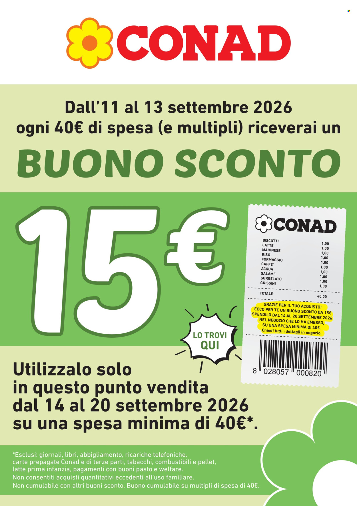 Volantino Conad - 11/9/2026 - 13/9/2026. Pagina 1