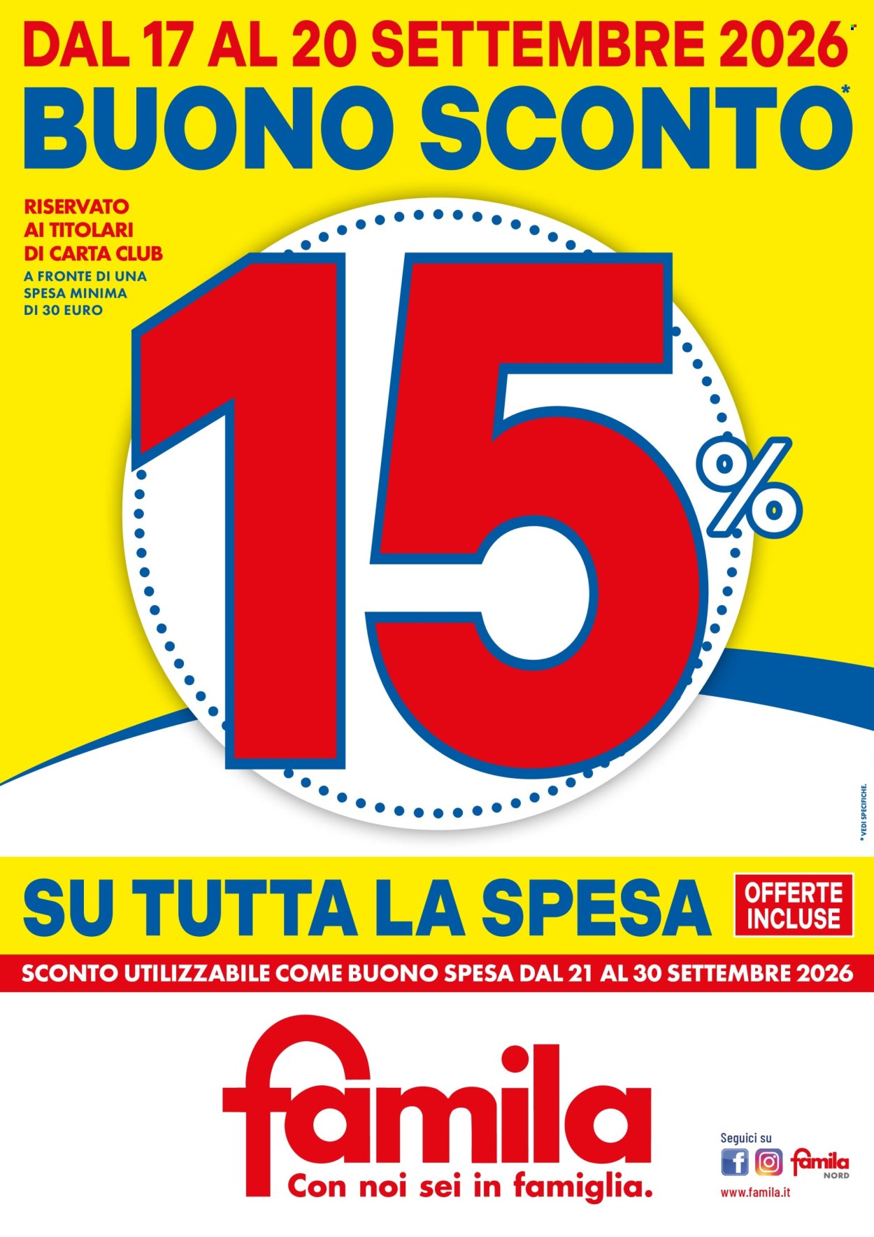 Volantino Famila - 17/9/2026 - 20/9/2026. Pagina 1