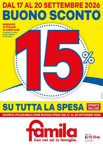 Volantino Famila - 17/9/2026 - 20/9/2026.