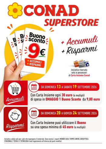 Volantino Conad Superstore - 13/9/2026 - 19/9/2026.