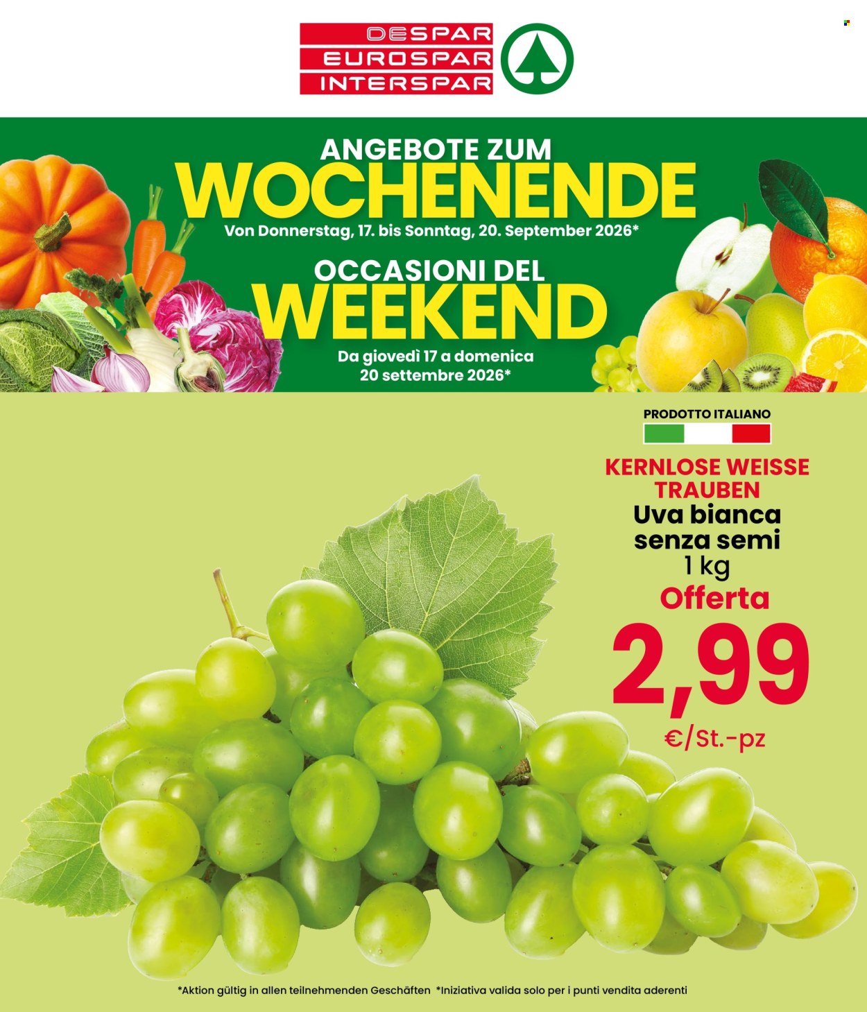 Volantino Despar - 17/9/2026 - 20/9/2026. Pagina 1