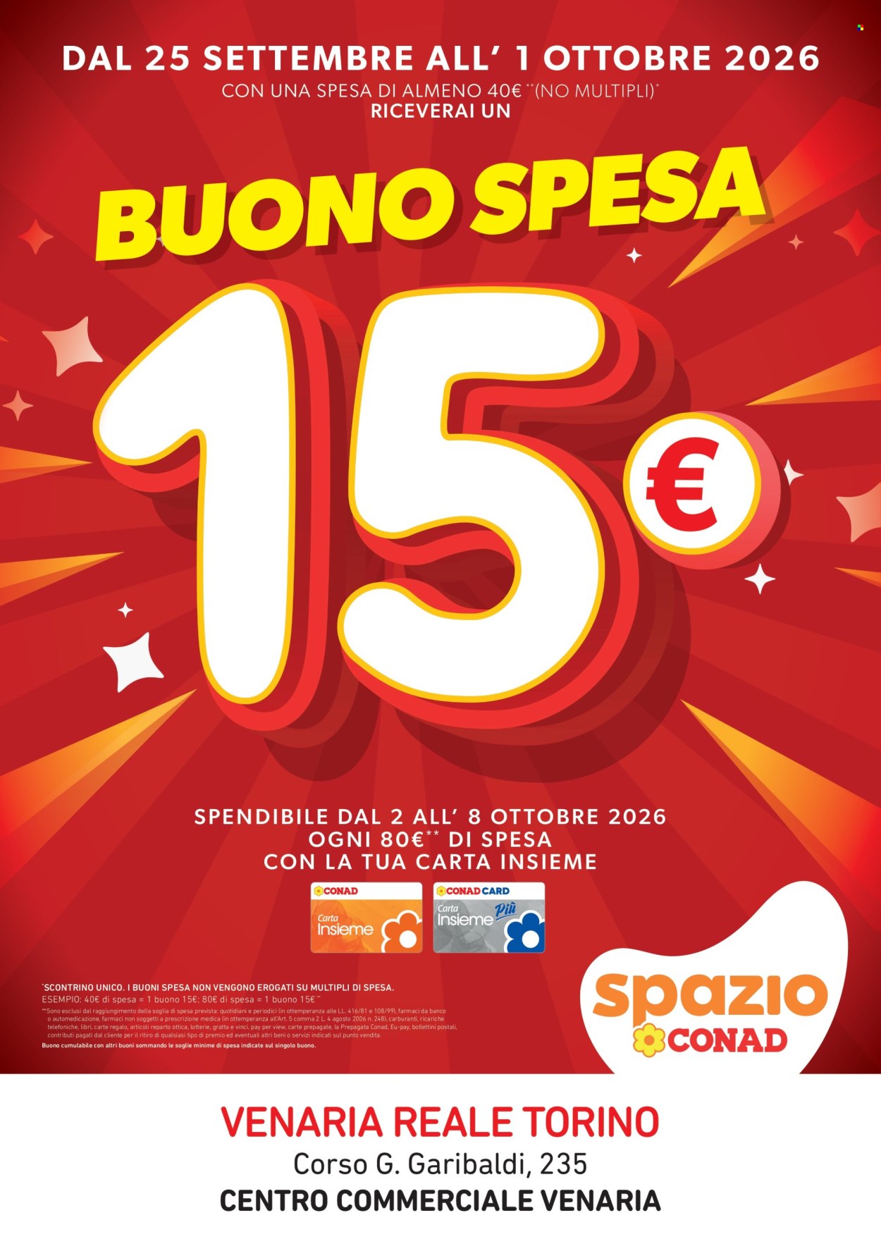 Volantino Spazio Conad - 25/9/2026 - 1/10/2026. Pagina 1