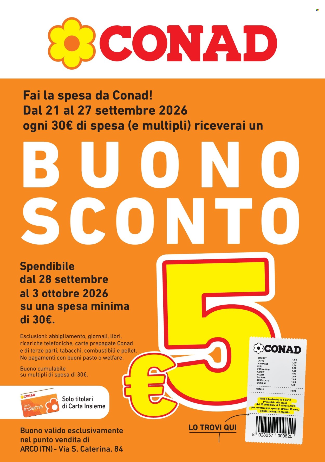 Volantino Conad - 21/9/2026 - 27/9/2026. Pagina 1