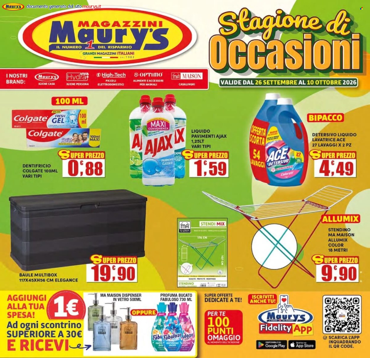 Volantino Maury's - 26/9/2026 - 10/10/2026. Pagina 1