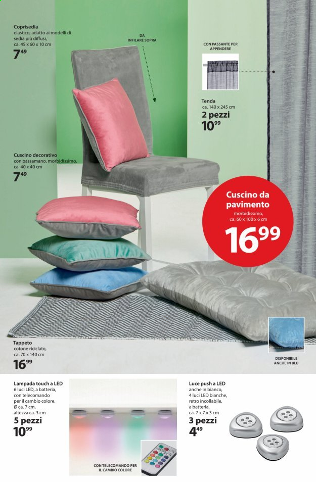 thumbnail - Volantino NKD - Prodotti in offerta - tenda, coprisedia, cuscino, sedia, lampada, luce, tappeto. Pagina 4.