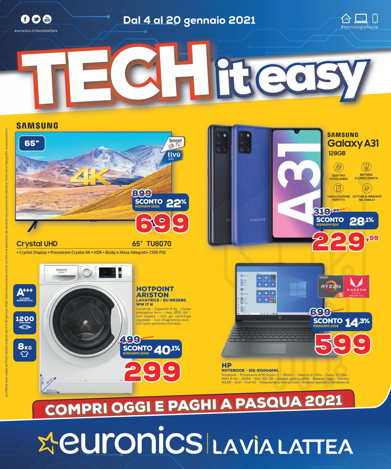 Volantino Euronics - 4/1/2021 - 20/1/2021. Pagina 1