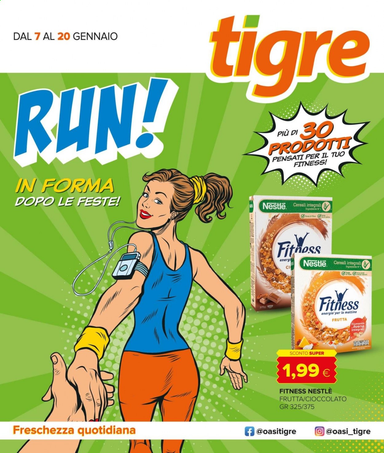 thumbnail - Volantino Tigre - 7/1/2021 - 20/1/2021 - Prodotti in offerta - Nestlé, cereali, Nestlé Fitness. Pagina 1.