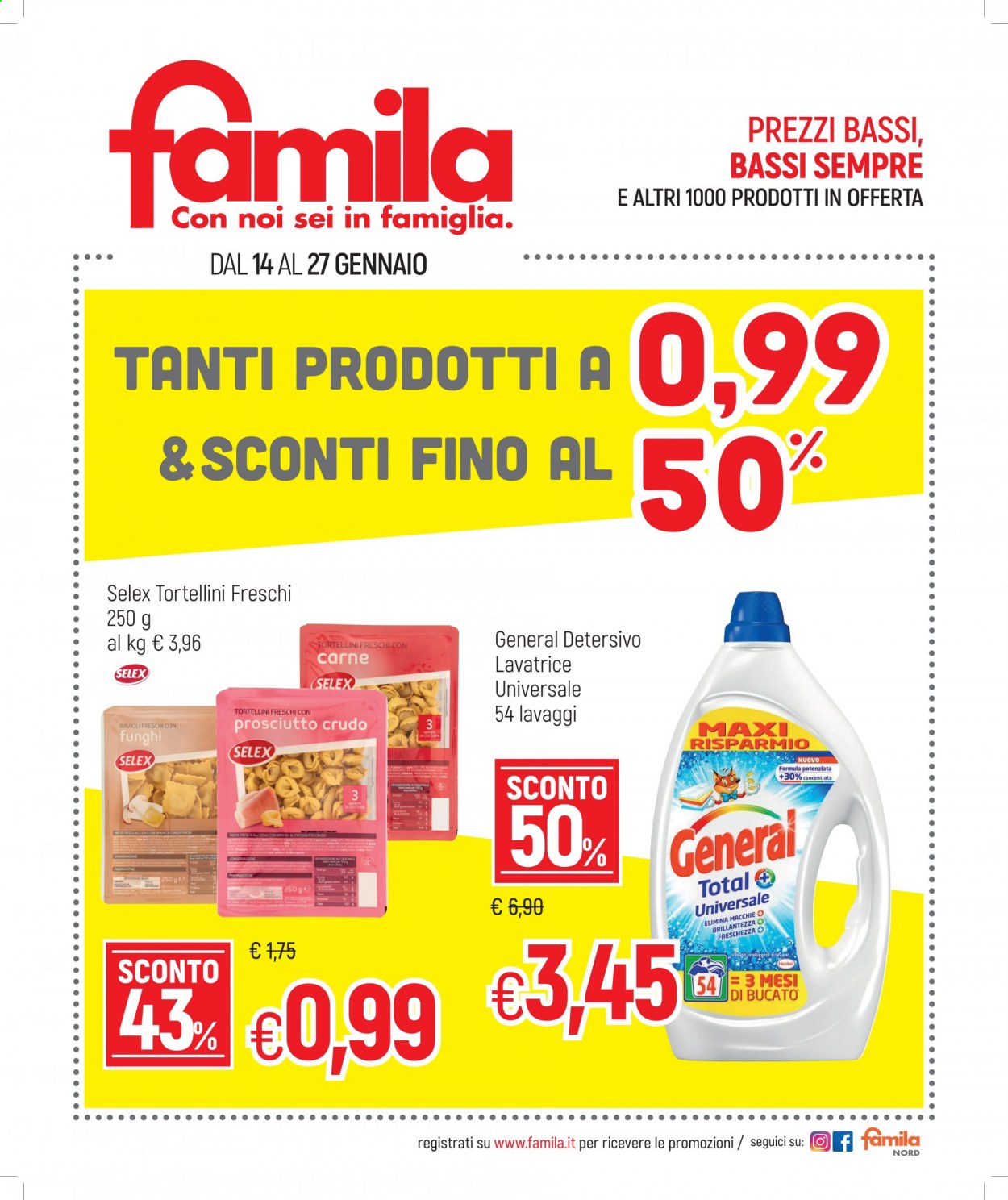 Volantino Famila - 14/1/2021 - 27/1/2021. Pagina 1