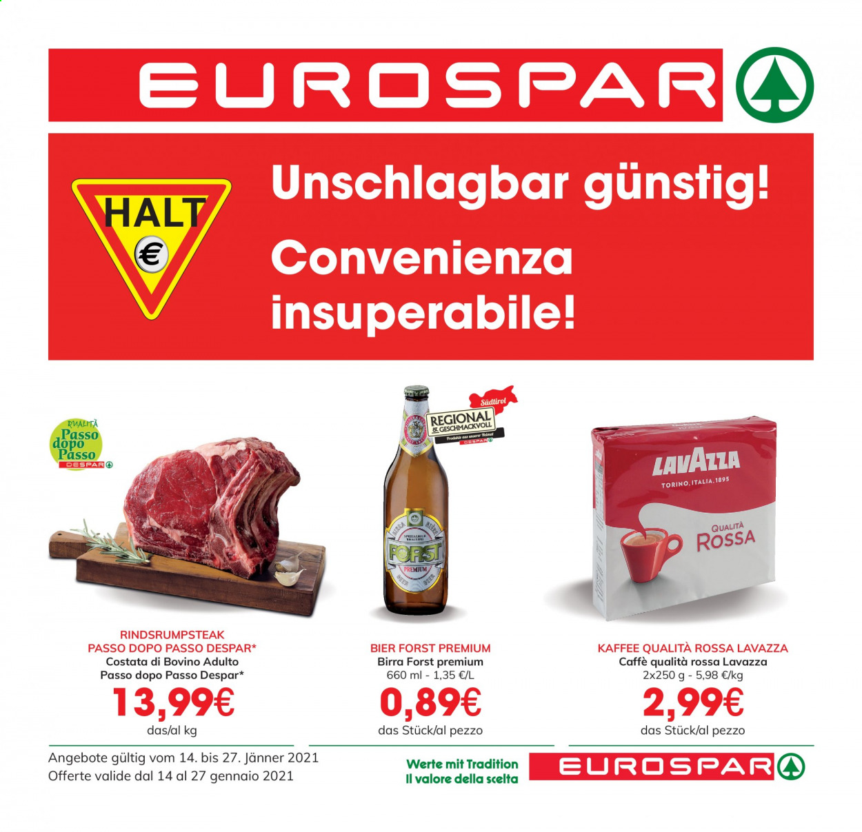 Volantino Eurospar - 14/1/2021 - 27/1/2021. Pagina 1