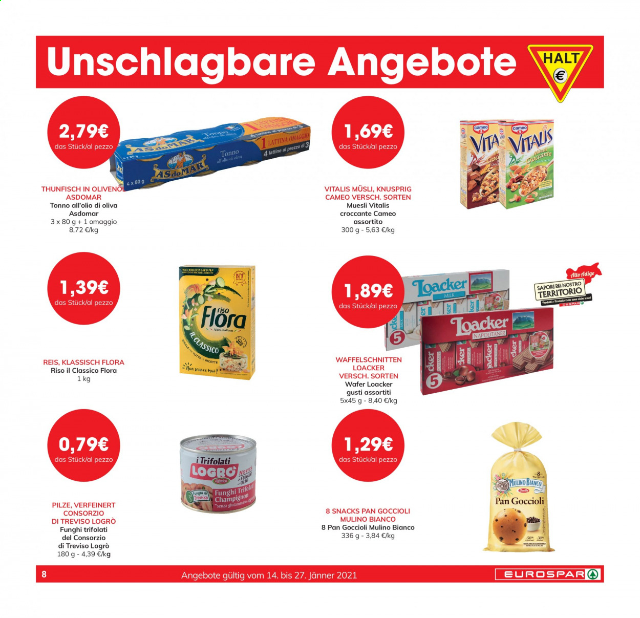 Volantino Eurospar - 14/1/2021 - 27/1/2021. Pagina 8