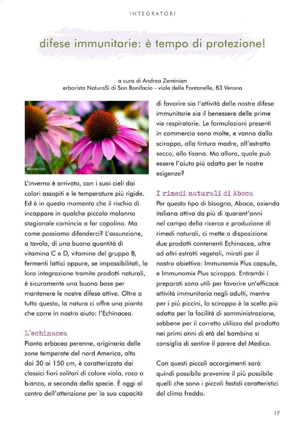 thumbnail - Volantino Natura Sì - Prodotti in offerta - sciroppo, tisana, Immunomix, Aboca. Pagina 17.