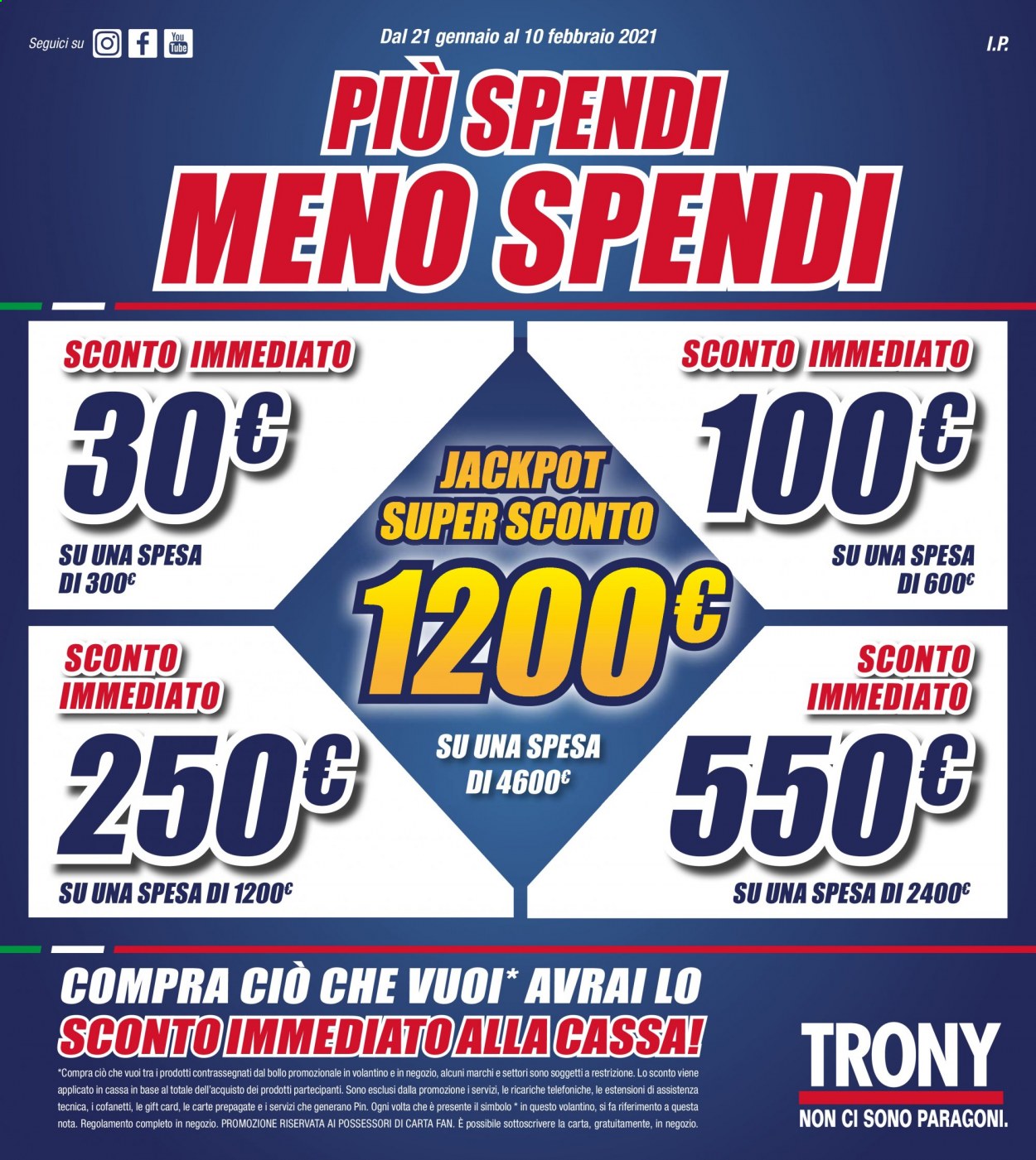 Volantino Trony - 21/1/2021 - 10/2/2021. Pagina 1