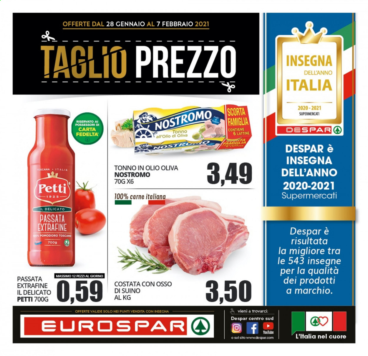 Volantino Eurospar - 28/1/2021 - 7/2/2021. Pagina 1