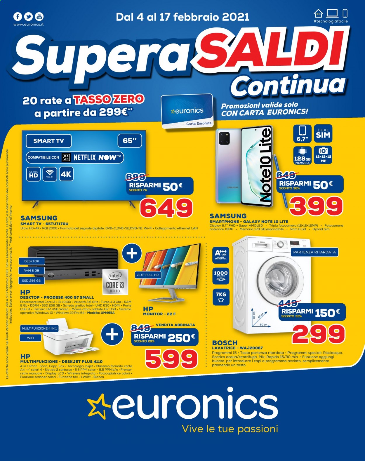 Volantino Euronics - 4/2/2021 - 17/2/2021. Pagina 1