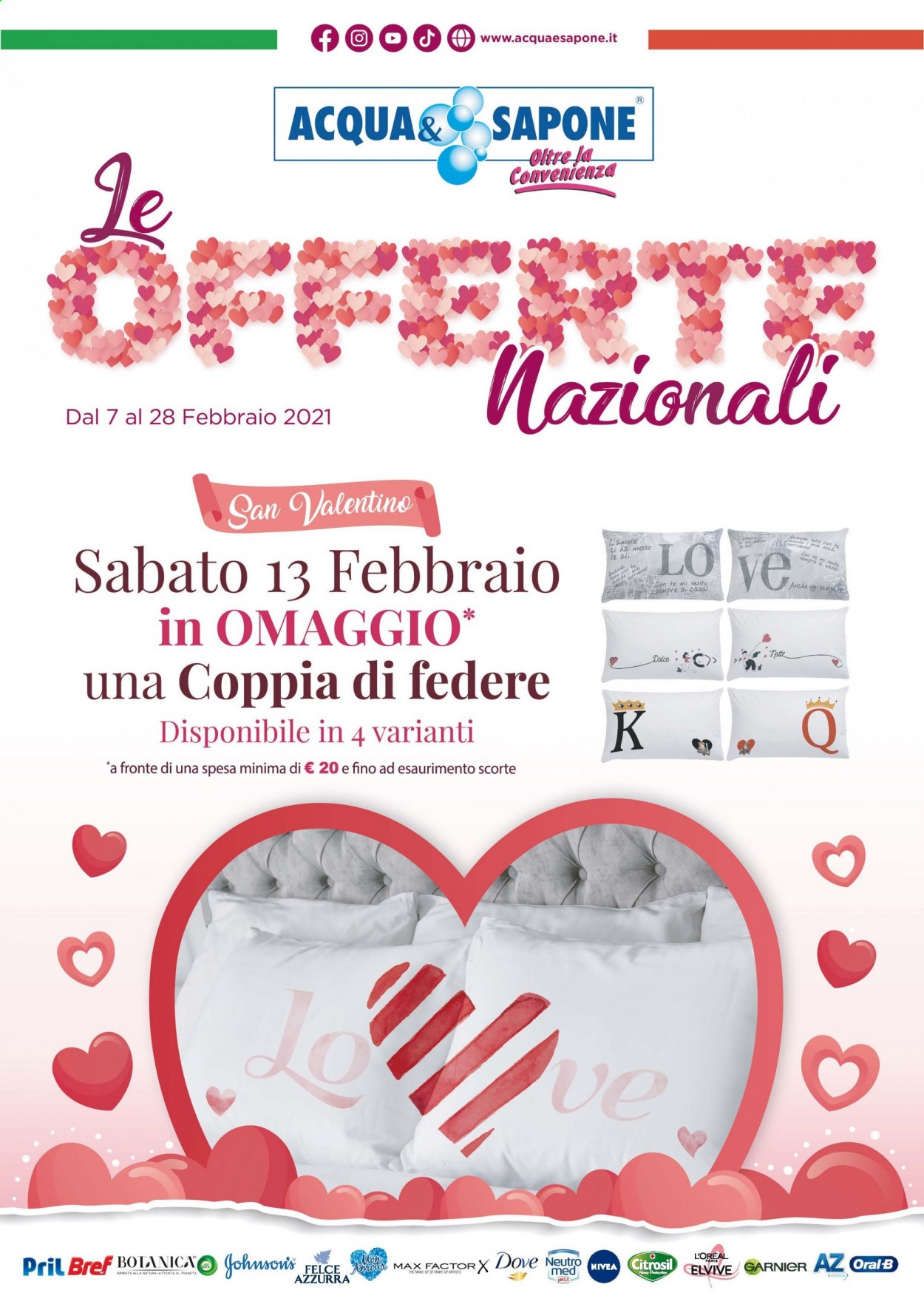 thumbnail - Volantino Acqua & Sapone - 7/2/2021 - 28/2/2021 - Prodotti in offerta - Max Factor, Garnier, Nivea, L’Oréal, Bref, Felce Azzurra, Citrosil, Pril, sapone, Elvive. Pagina 1.
