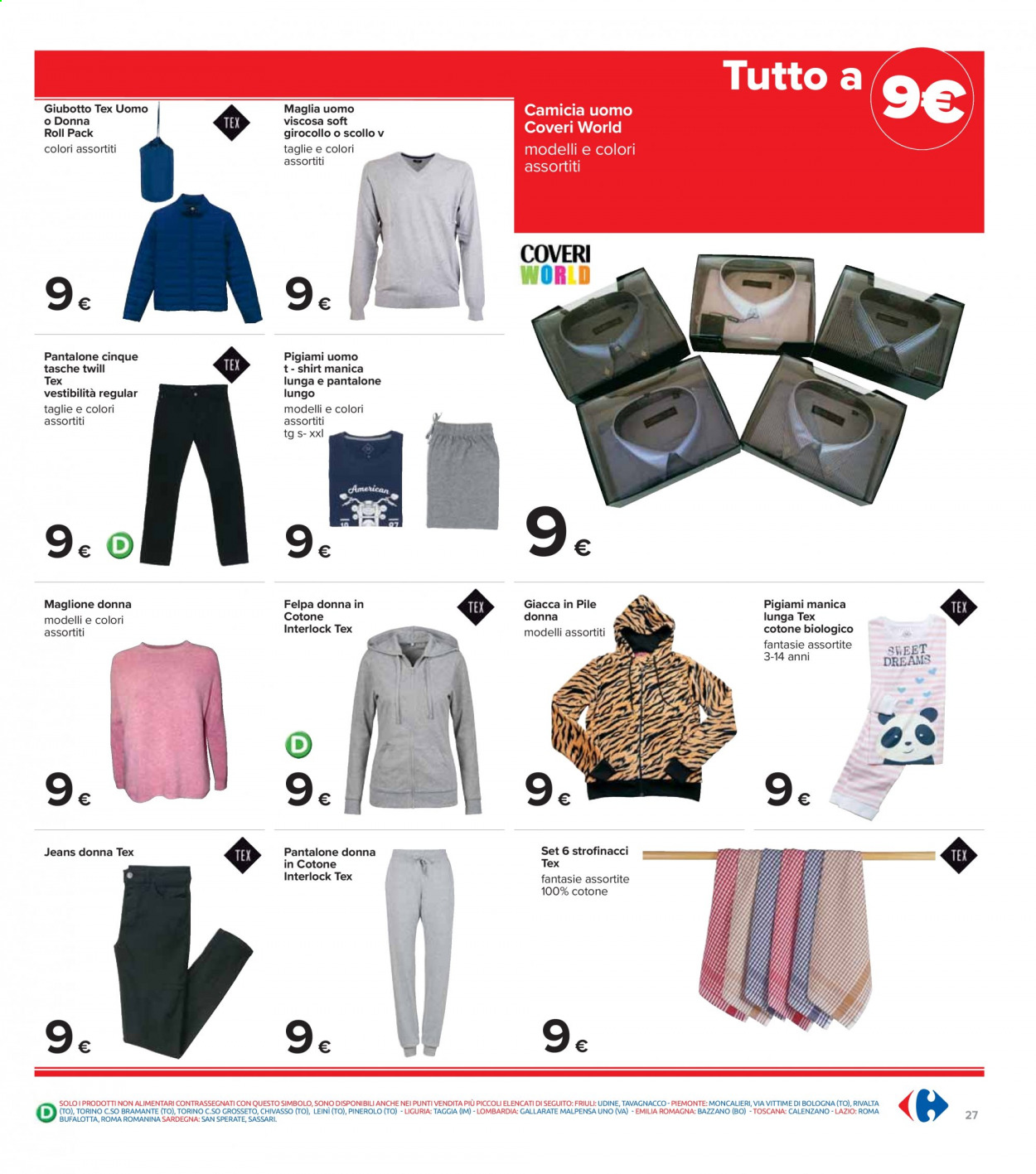 Volantino Carrefour - 11/2/2021 - 25/2/2021 - Prodotti in offerta - maglia, giacca, jeans, camicia, felpa, maglione. Pagina 27.