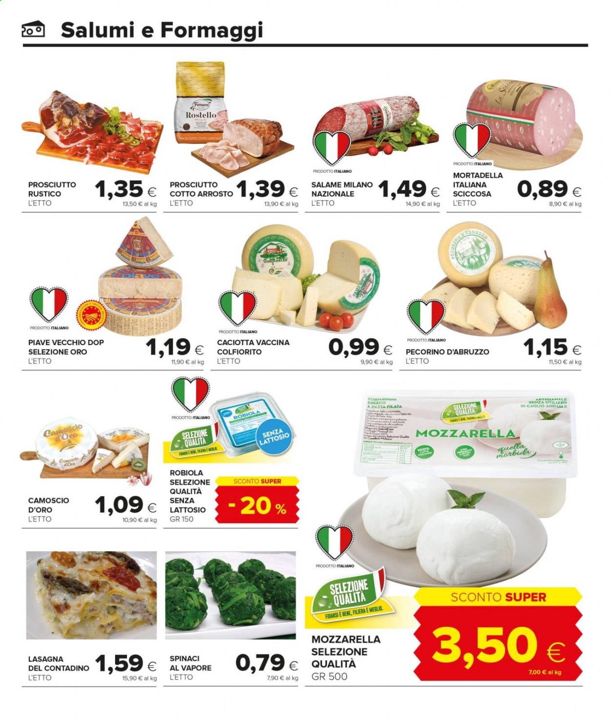 thumbnail - Volantino Tigre Amico - 17/2/2021 - 27/2/2021 - Prodotti in offerta - spinaci, prosciutto, salame, mortadella, caciotta, robiola, pecorino, formaggio fresco. Pagina 4.