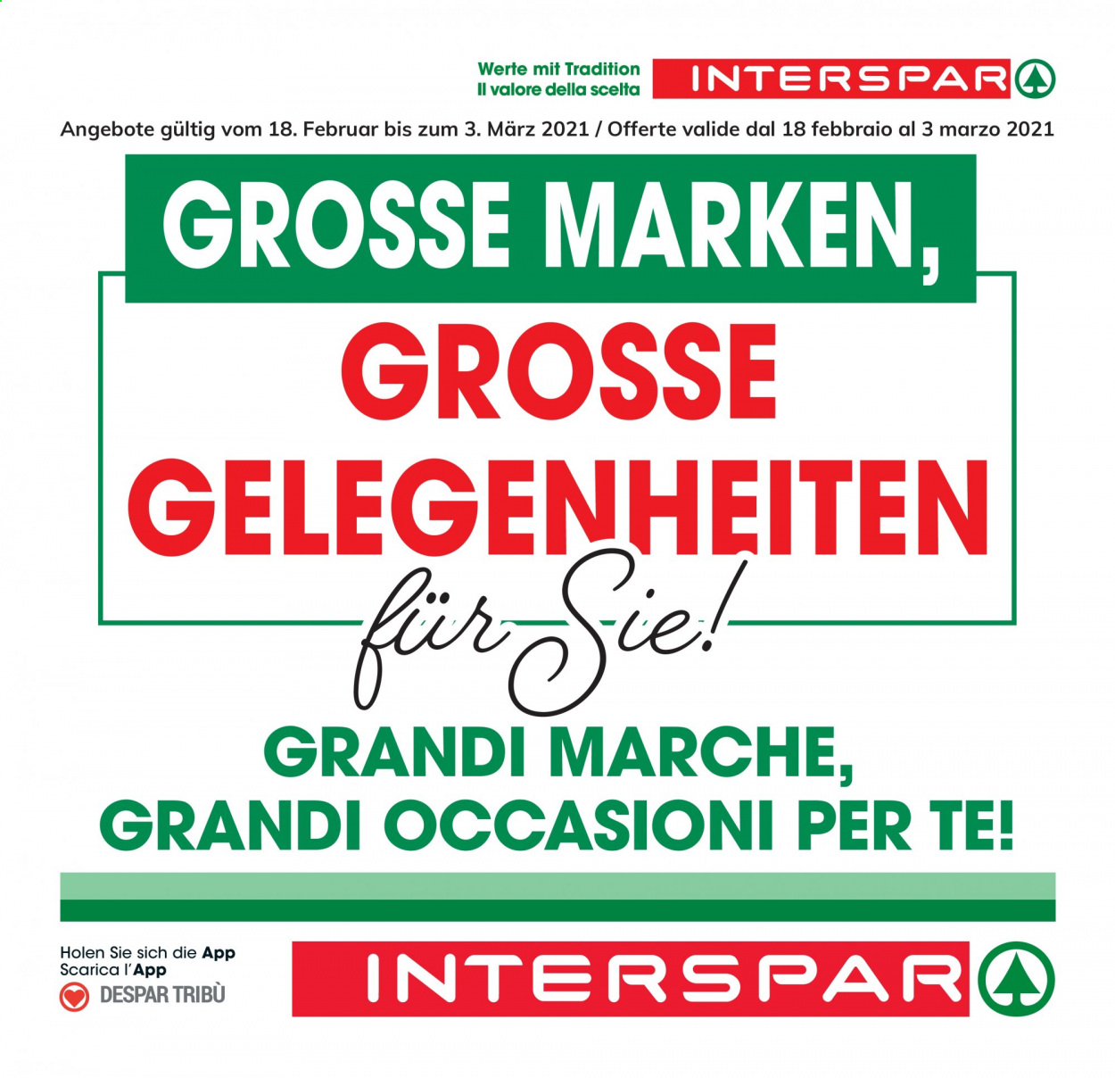 Volantino Interspar - 18/2/2021 - 3/3/2021. Pagina 1