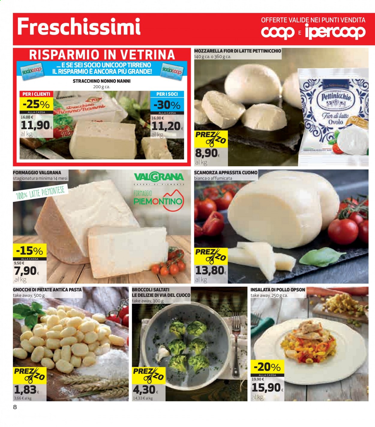 thumbnail - Volantino Coop - 25/2/2021 - 10/3/2021 - Prodotti in offerta - broccoli, formaggio, mozzarella, Fior di Latte, scamorza, stracchino, Nonno Nanni, gnocchi, pasta. Pagina 8.