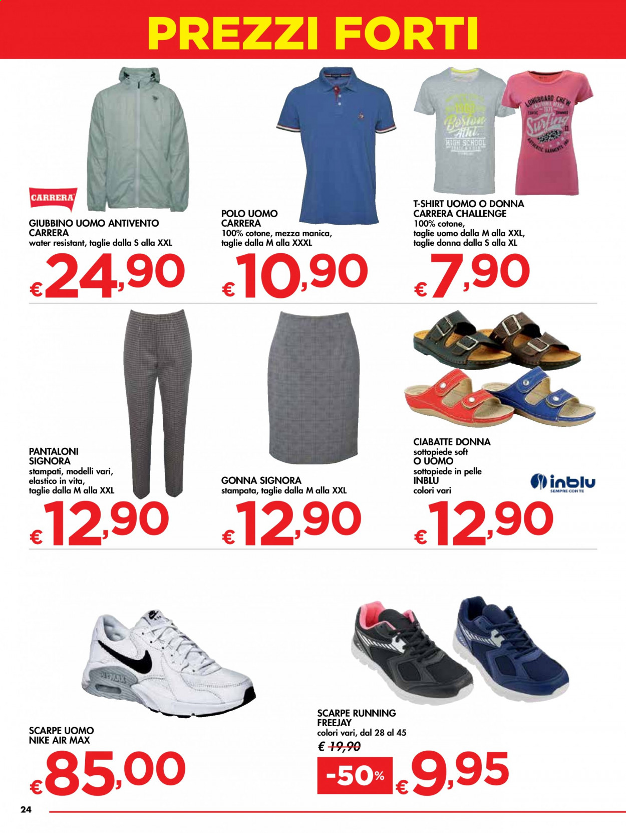 thumbnail - Volantino bennet - 25/2/2021 - 17/3/2021 - Prodotti in offerta - Carrera, Nike, scarpe, scarpe running, Air Max, pantaloni, gonna, t-shirt, polo golf, longboard. Pagina 24.