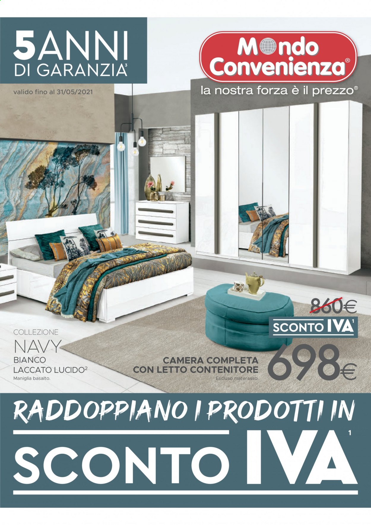 thumbnail - Volantino Mondo Convenienza - 2/3/2021 - 31/5/2021 - Prodotti in offerta - letto contenitore, contenitore. Pagina 1.