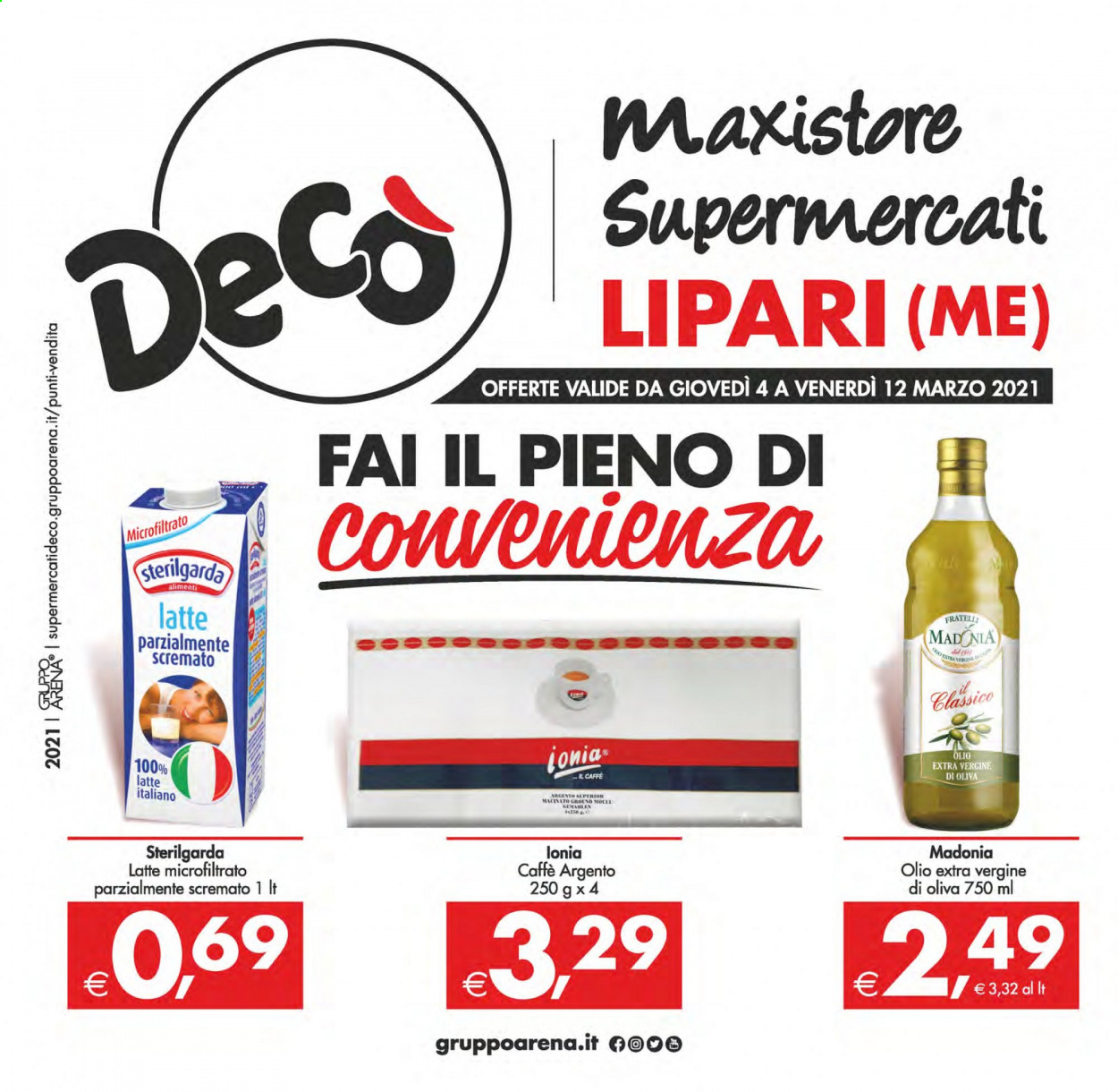 thumbnail - Volantino Deco - 4/3/2021 - 12/3/2021 - Prodotti in offerta - Sterilgarda, olio, olio extra vergine di oliva. Pagina 1.