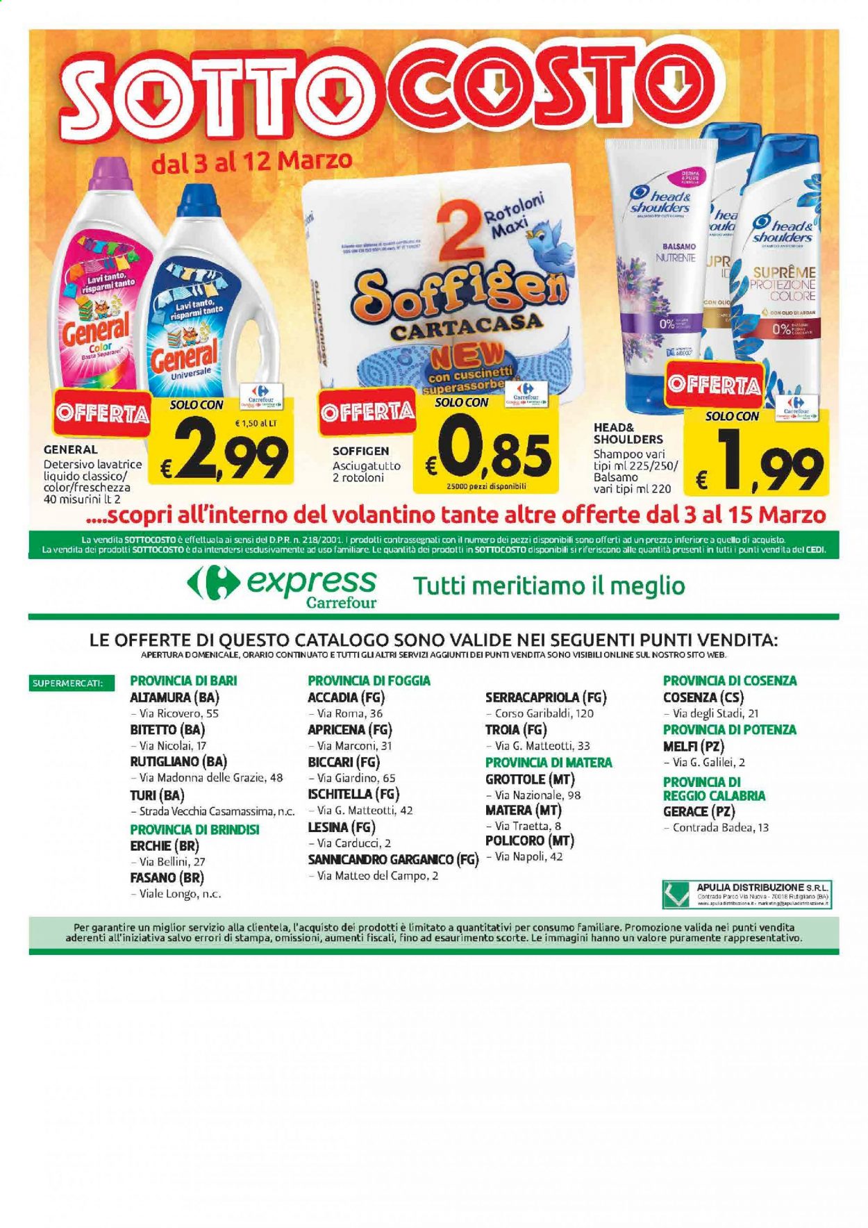 thumbnail - Volantino Carrefour - 3/3/2021 - 12/3/2021 - Prodotti in offerta - carta cucina, detersivo per lavatrice, General, balsamo, shampoo, Head. Pagina 16.