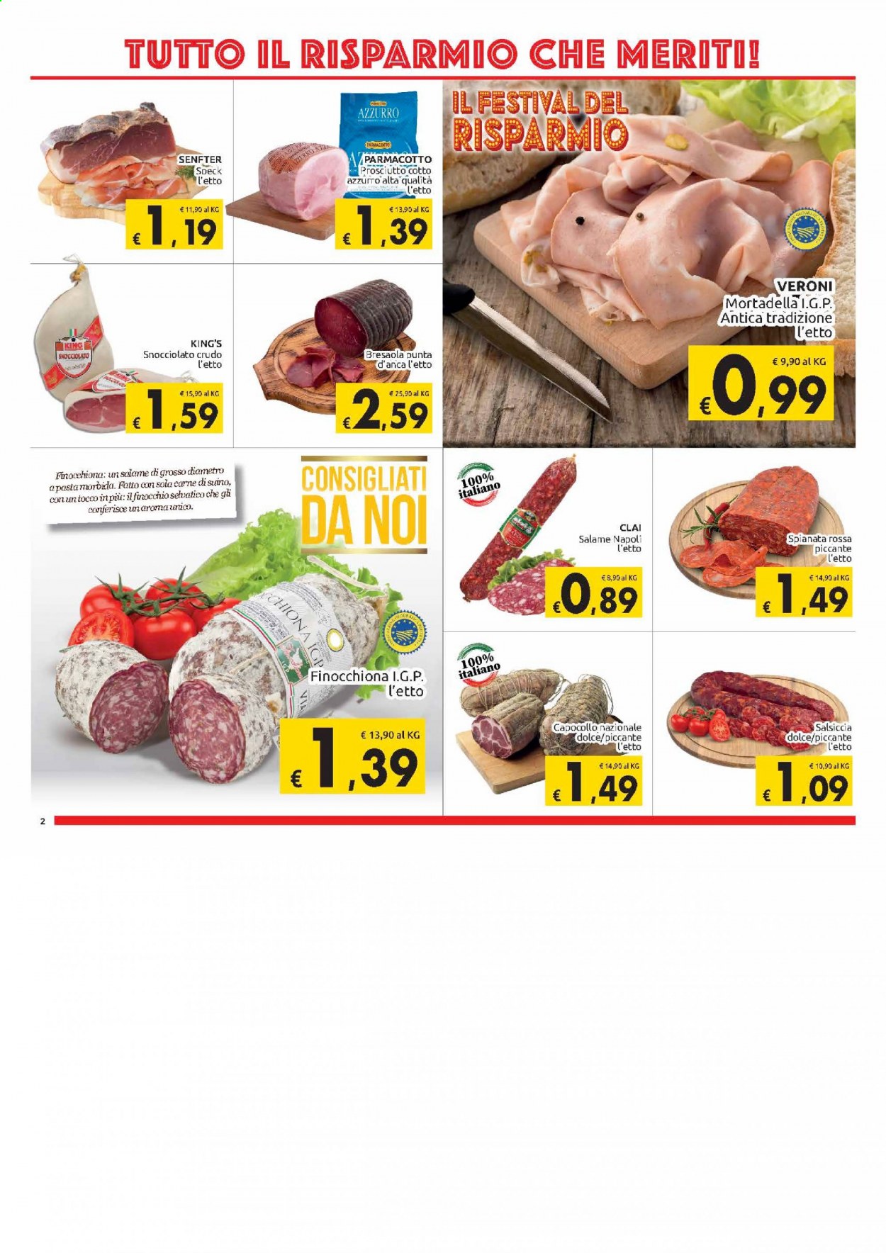 thumbnail - Volantino Carrefour - 2/3/2021 - 13/3/2021 - Prodotti in offerta - salsiccia, suino, bresaola, capocollo, salame Napoli, speck, prosciutto cotto, mortadella. Pagina 2.