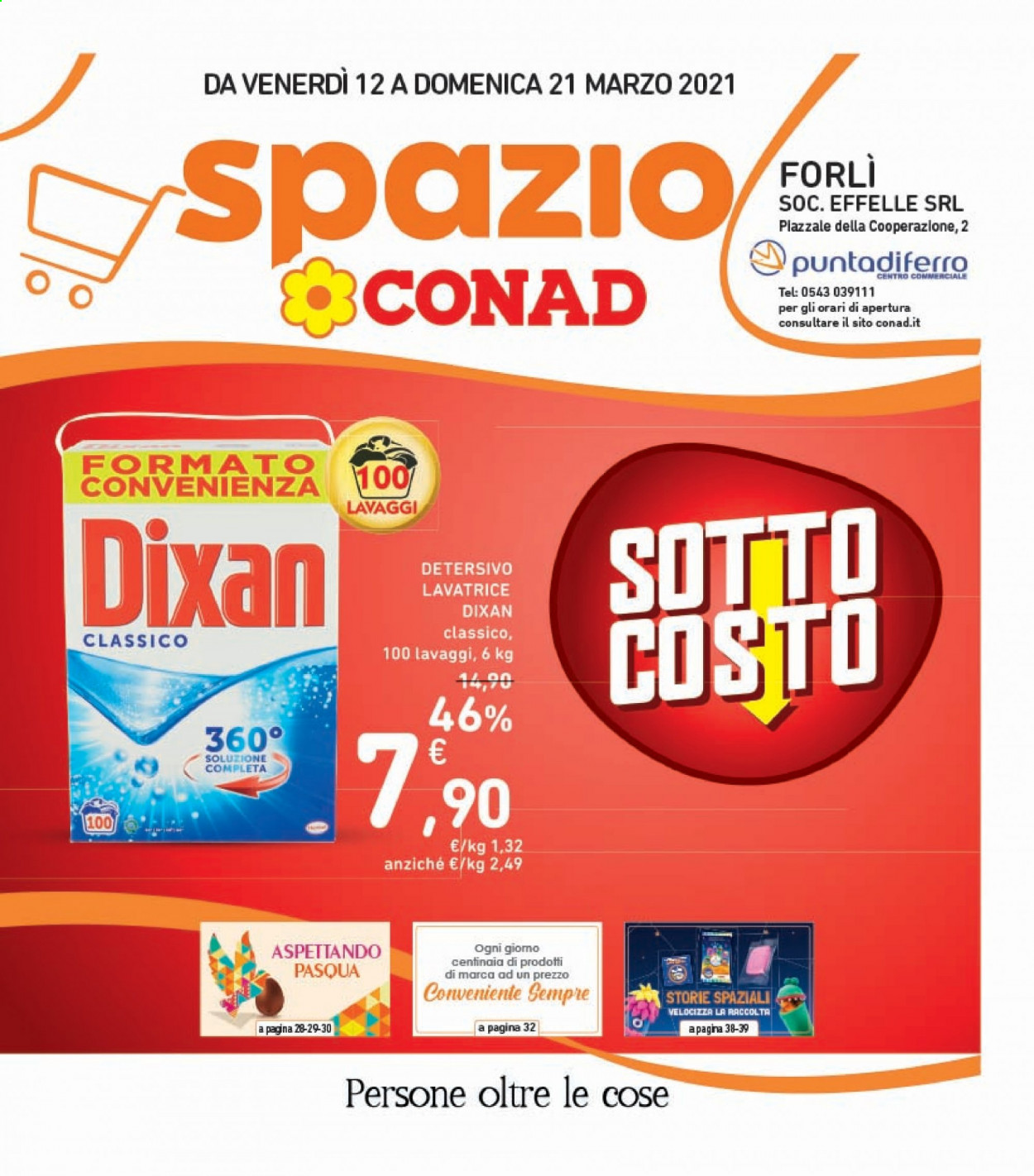 thumbnail - Volantino Conad - 12/3/2021 - 24/3/2021 - Prodotti in offerta - detersivo per lavatrice, Dixan. Pagina 1.