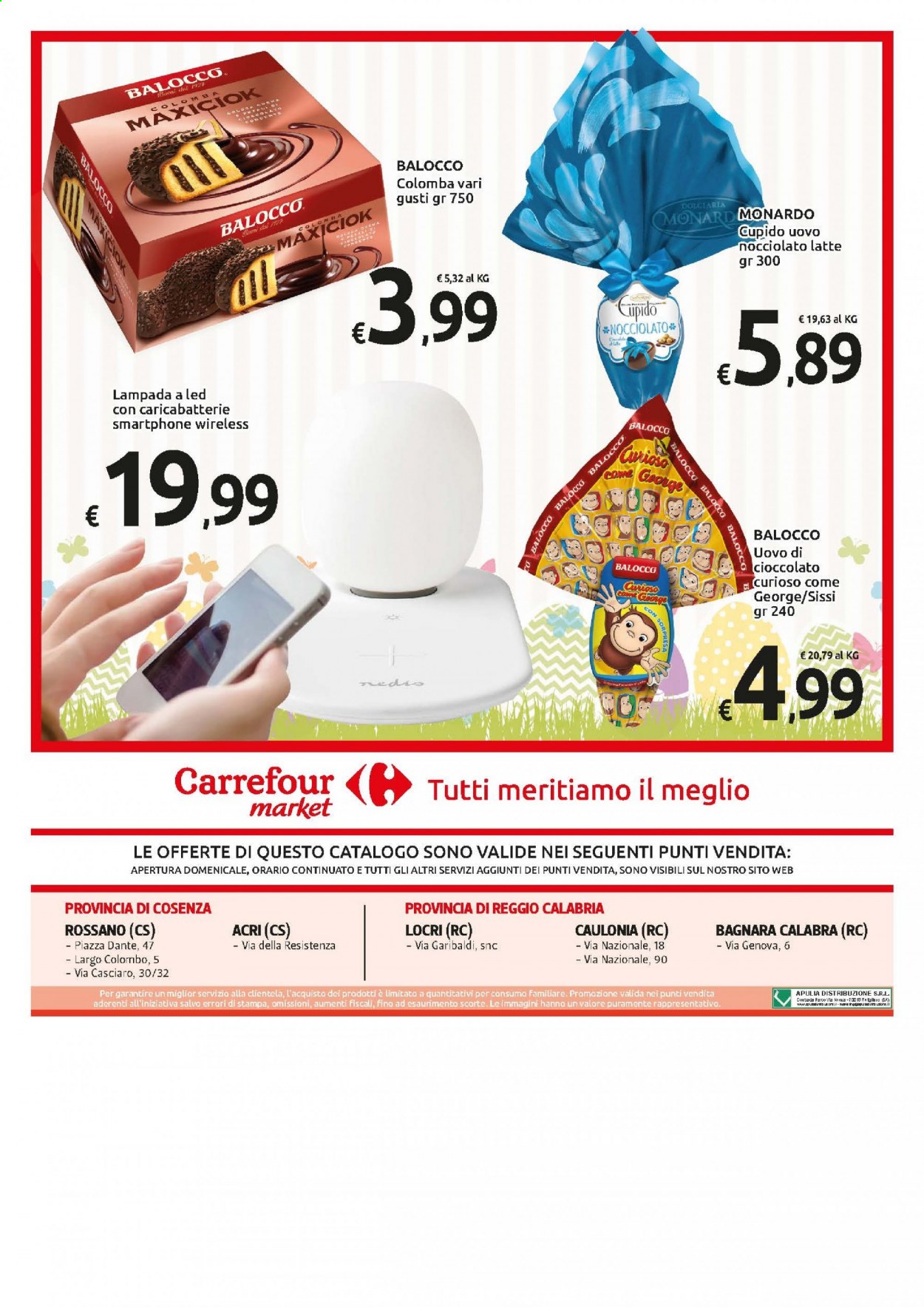 thumbnail - Volantino Carrefour - 16/3/2021 - 28/3/2021 - Prodotti in offerta - colomba, Balocco, latte, uovo di Pasqua, smartphone, caricabatterie, lampada. Pagina 24.