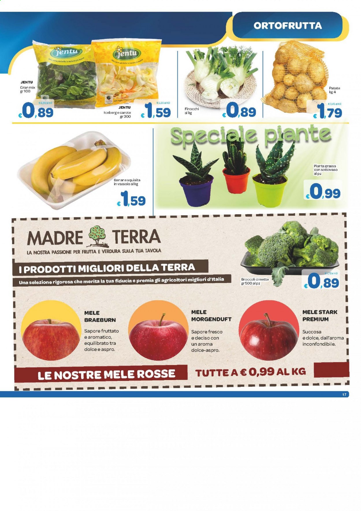 thumbnail - Volantino Carrefour - 17/3/2021 - 29/3/2021 - Prodotti in offerta - patate, broccoli, carote, finocchio, banane, mele. Pagina 17.