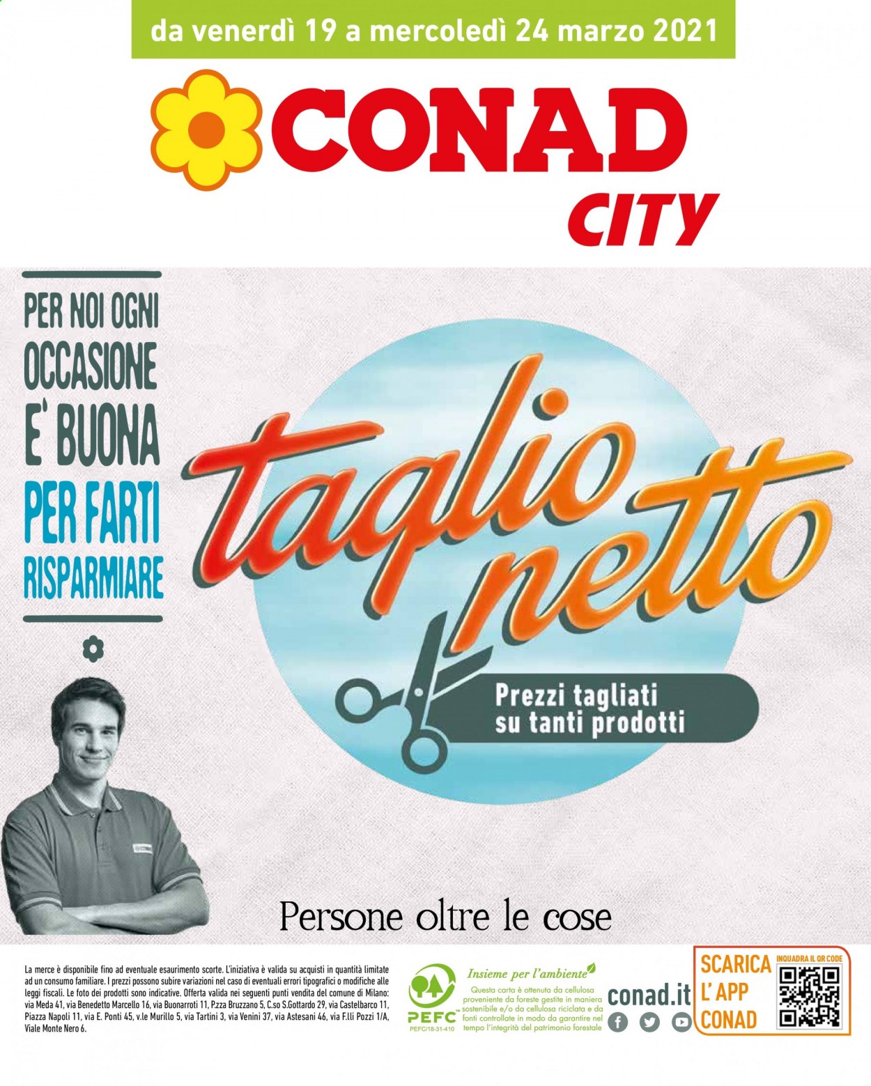 thumbnail - Volantino Conad - 19/3/2021 - 24/3/2021 - Prodotti in offerta - Ponti. Pagina 1.