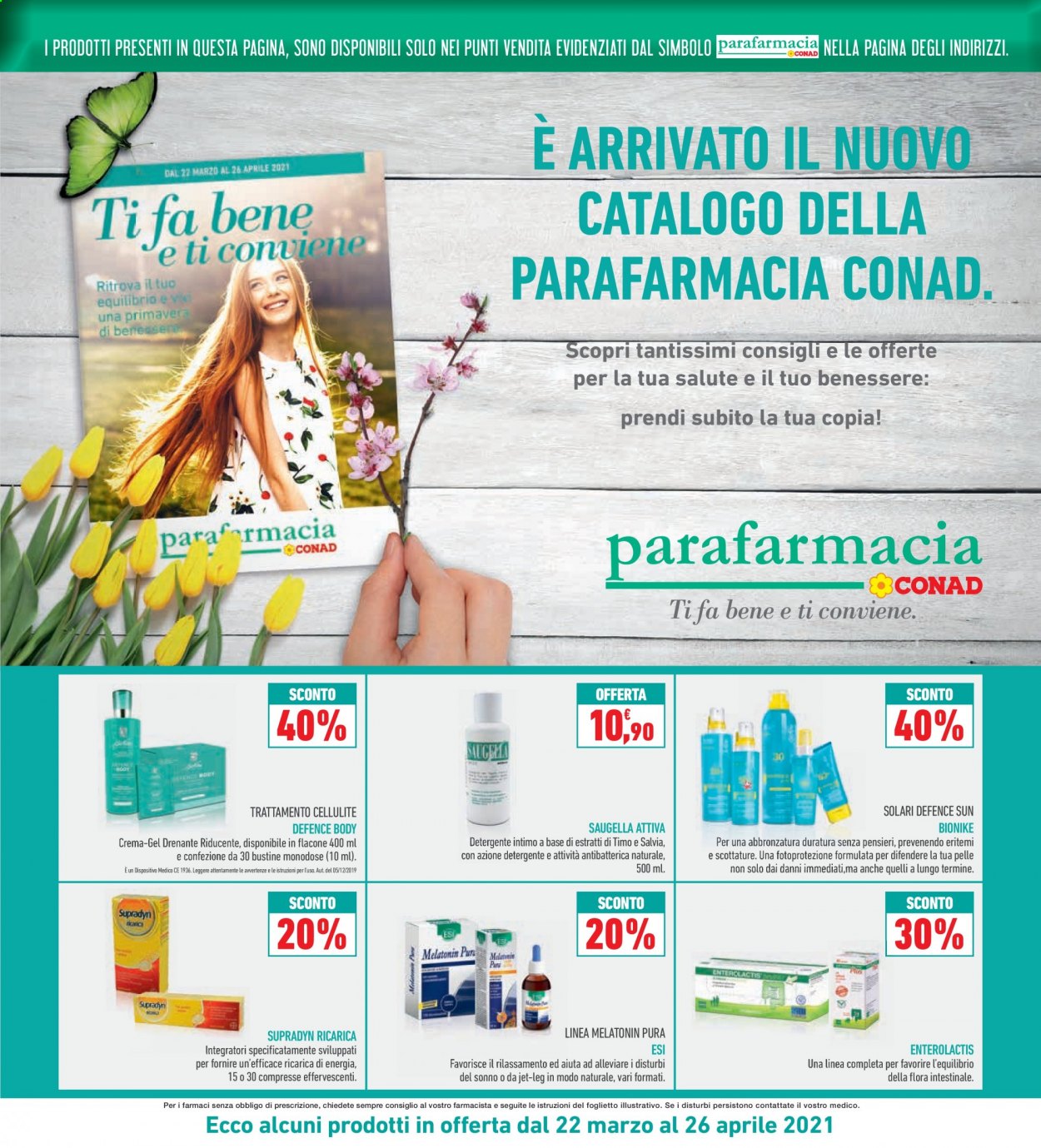 thumbnail - Volantino Conad - 22/3/2021 - 5/4/2021 - Prodotti in offerta - Saugella, detergente, detergente intimo, flora intestinale, Supradyn. Pagina 35.